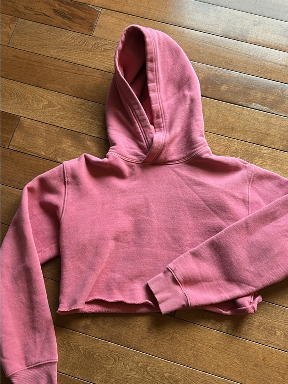 TNA Pink Cropped Hoodie with Attached Hood